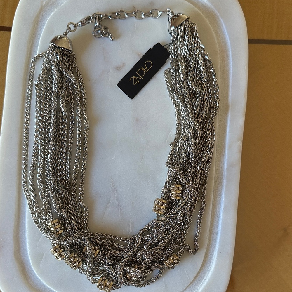 Cache Silver and Gold Multi-Strand Necklace and bracelet set - Picture 4 of 7